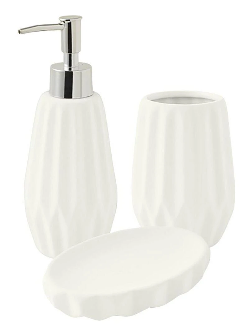 Guy Levasseur Set de salle de bain 3 pièces en céramique blanc Blanc