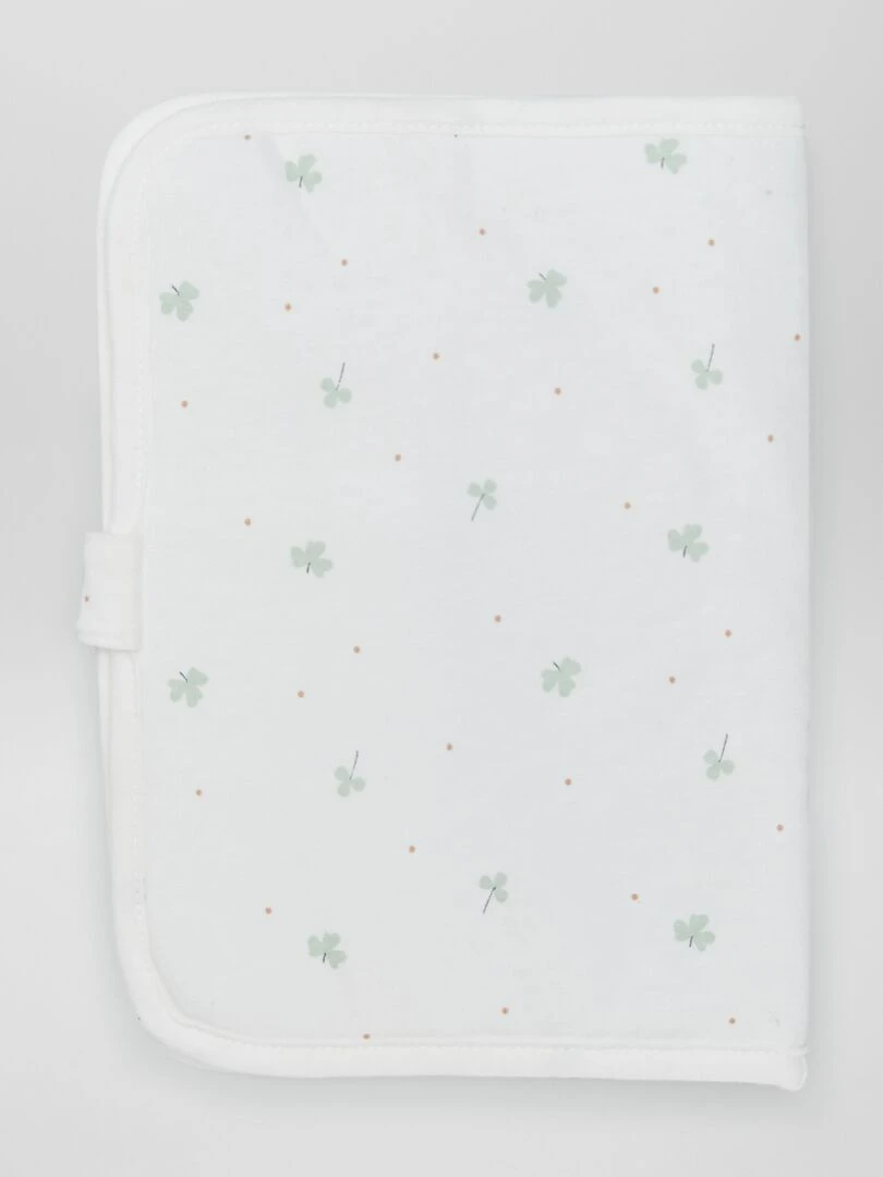 Protège carnet chiné 'chat'   Blanc trèfle