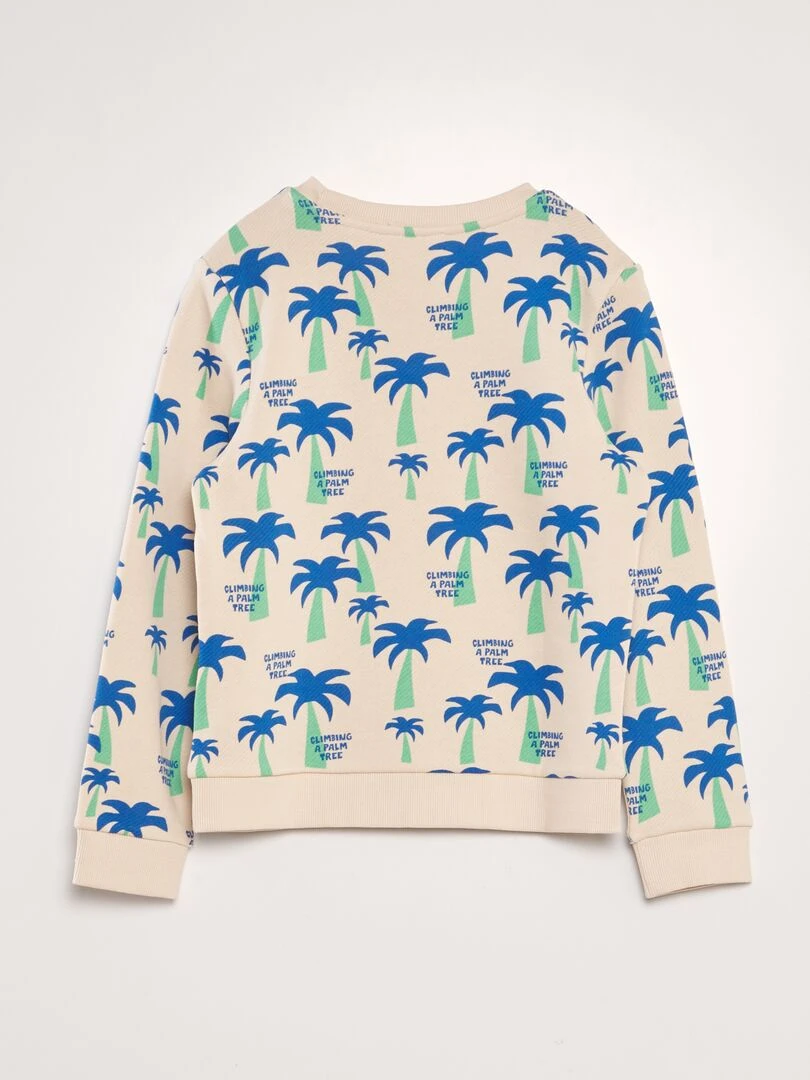 Sweat imprimé en french terry Beige