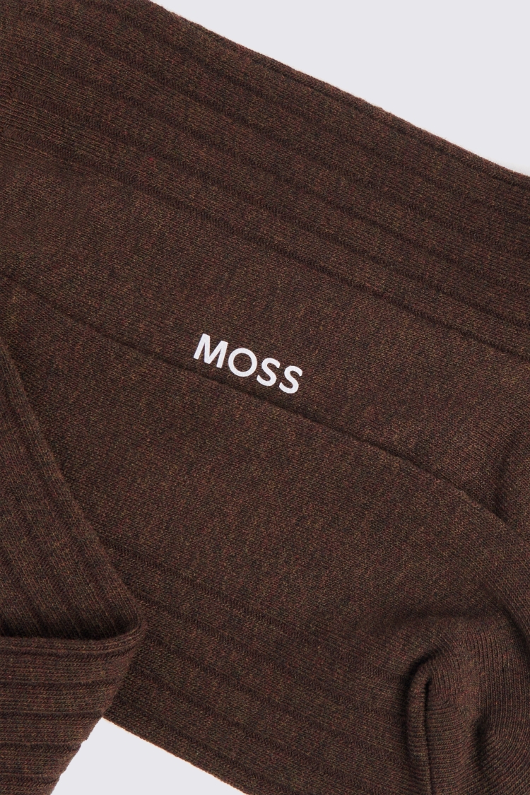 Brown Melange Ribbed Socks Buy Online at Moss