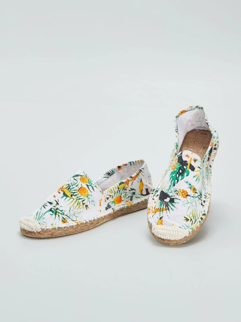 Espadrilles tropical   Blanc/vert