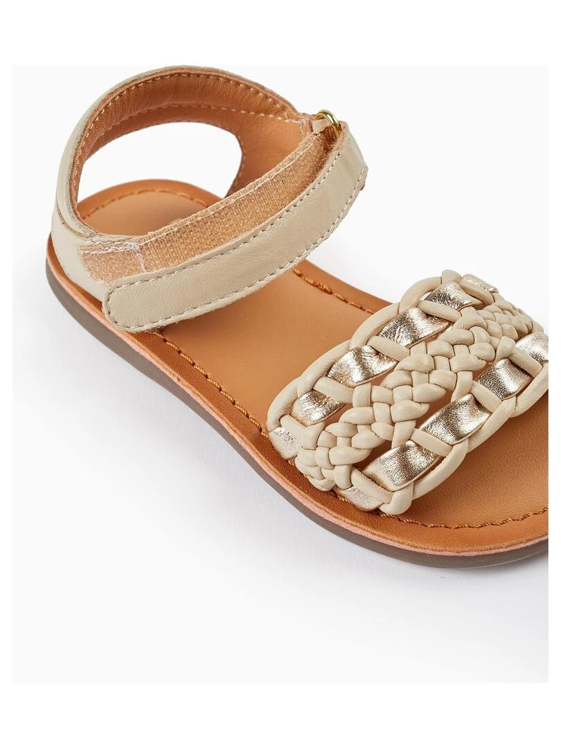 Sandales en cuir pour bébé fille  CÉRÉMONIE   Or rose