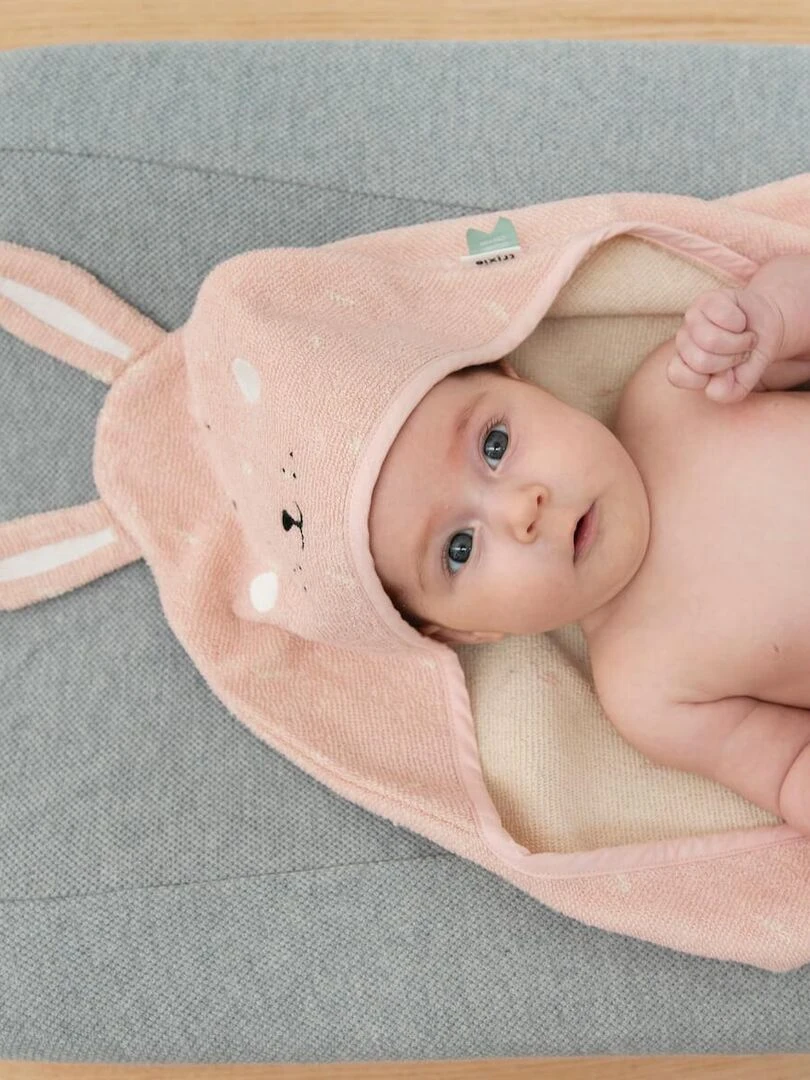 Cape de bain 75x75cm MRS. RABBIT   Rose
