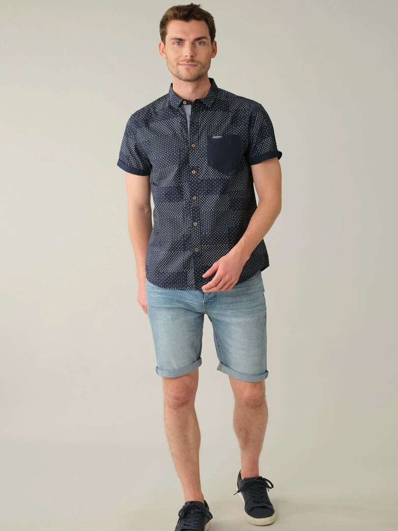 Chemise homme en popeline 'Deeluxe' Bleu marine