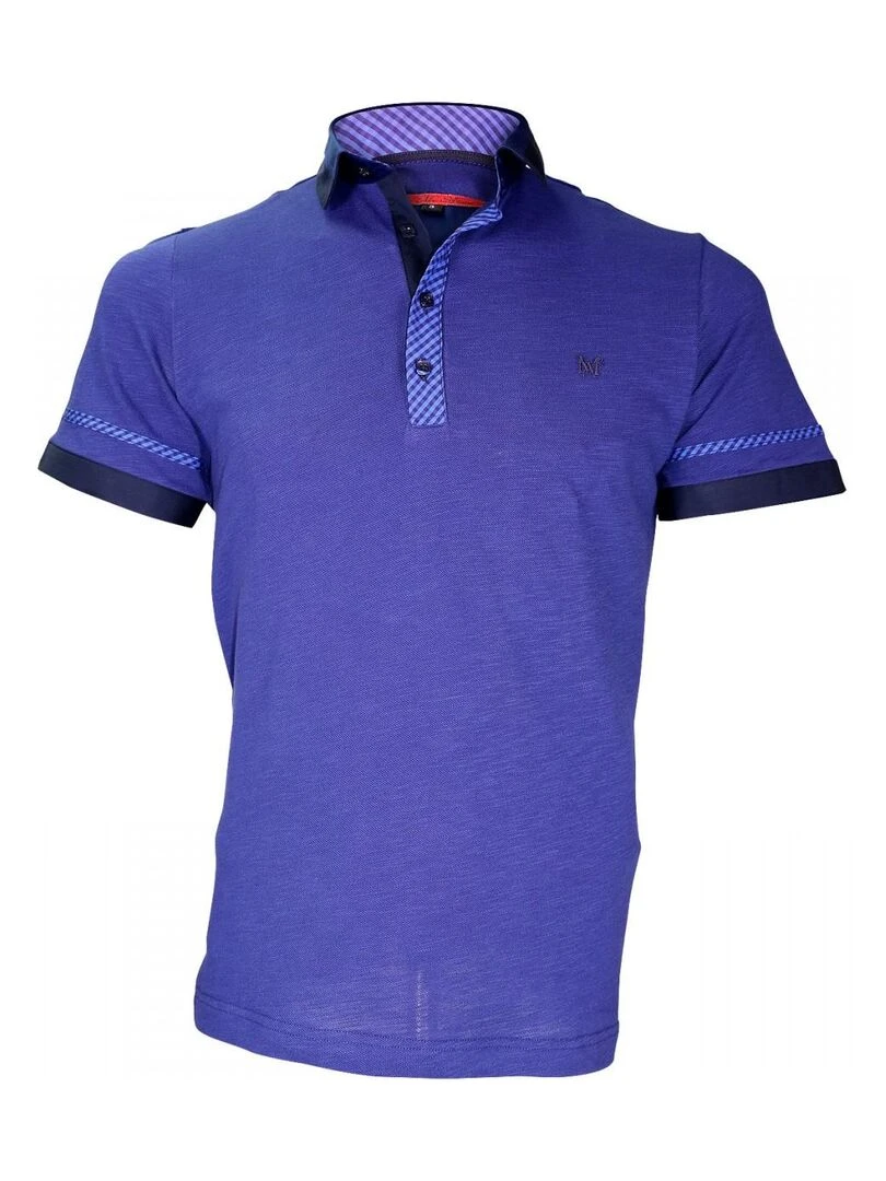 Polo bi matière FOLKERSTONE Bleu