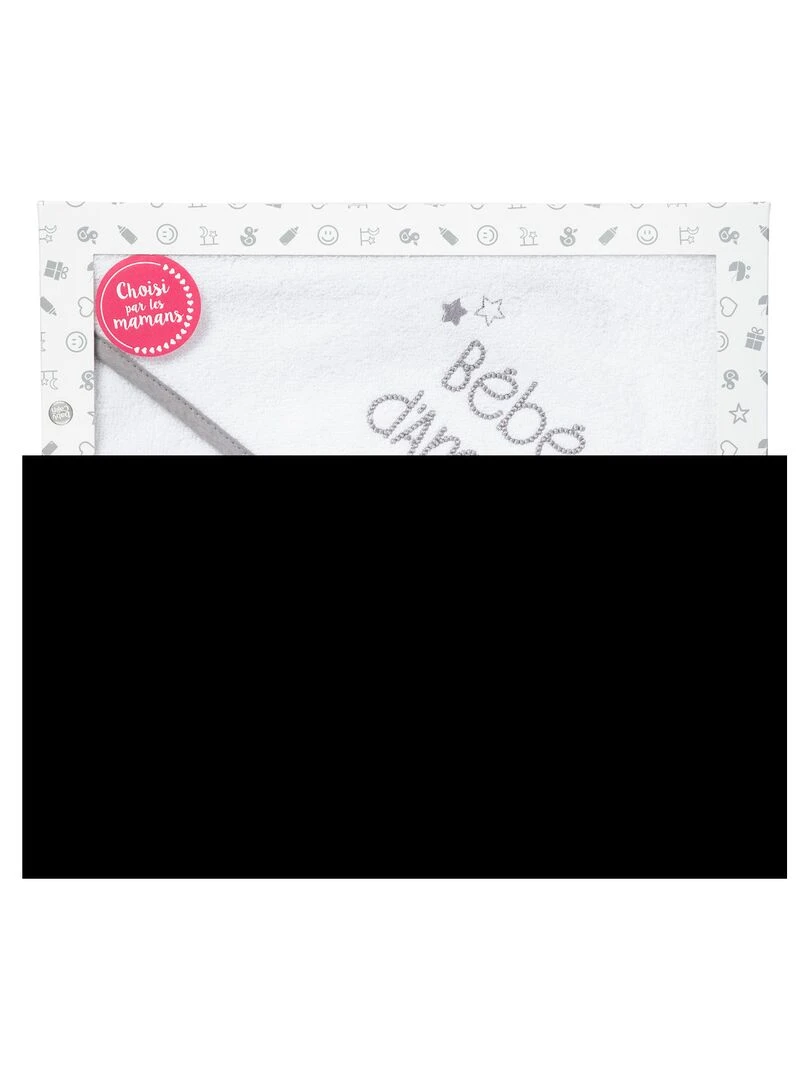 Maxi cape de bain 100x100 cm Bébé d'amour   Blanc