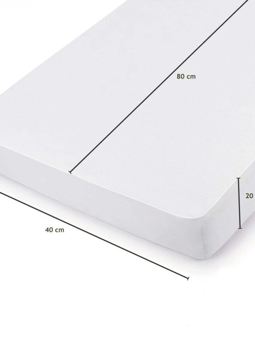 Alèse protège matelas imperméable et respirant Coton et TPU Monsieur Bébé Blanc