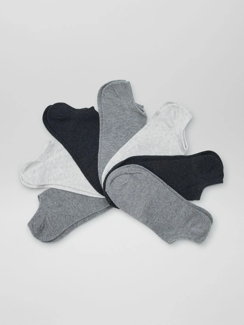 Lot de 4 paires de chaussettes invisibles gris