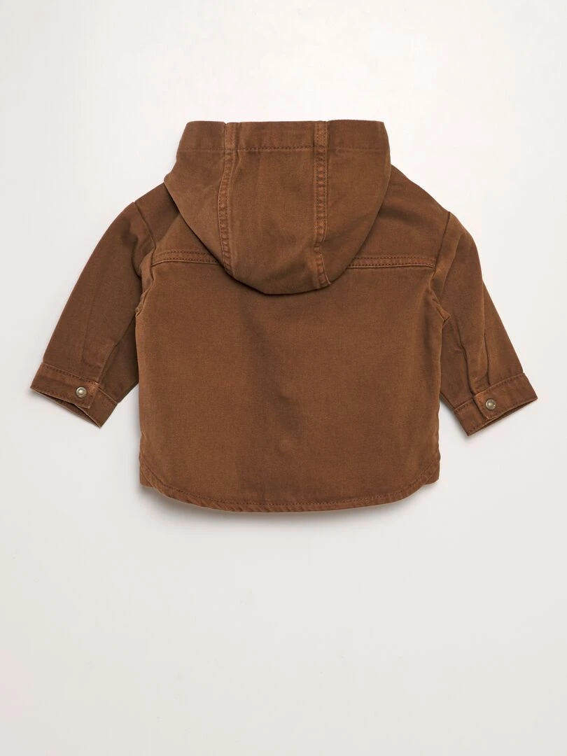 Veste en jean avec col à capuche Marron