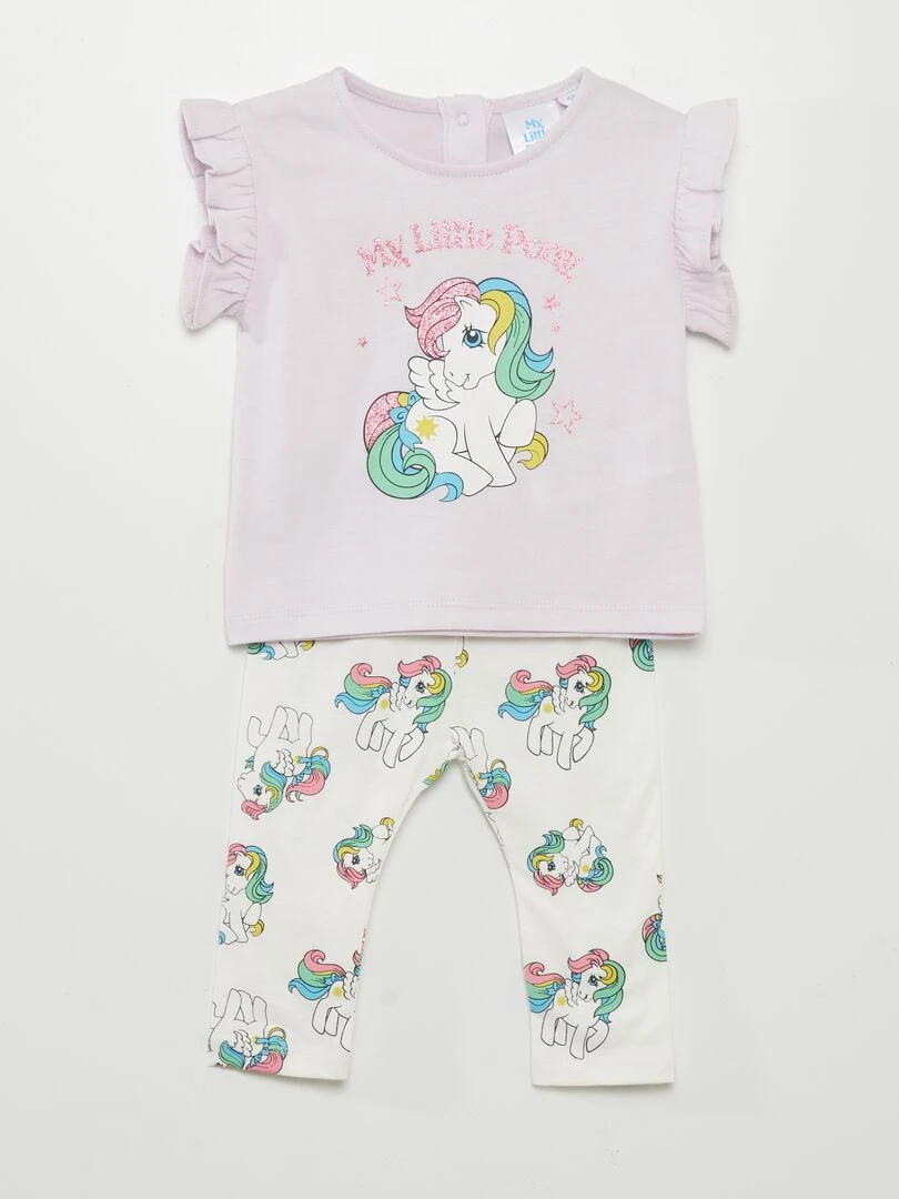 Ensemble tee shirt + legging 'My little poney' Violet