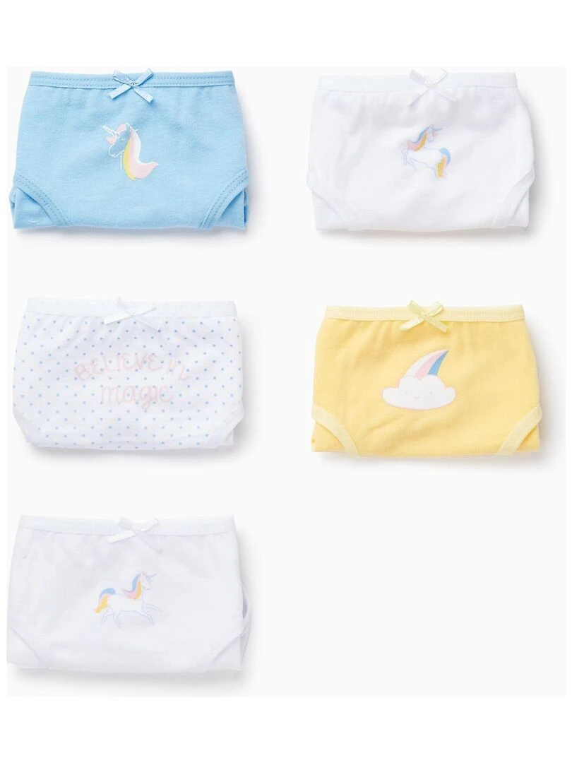 Pack 5 Culottes en Coton pour Fille 'Believe in Magic' ESSENTIALS LINE Multicolore