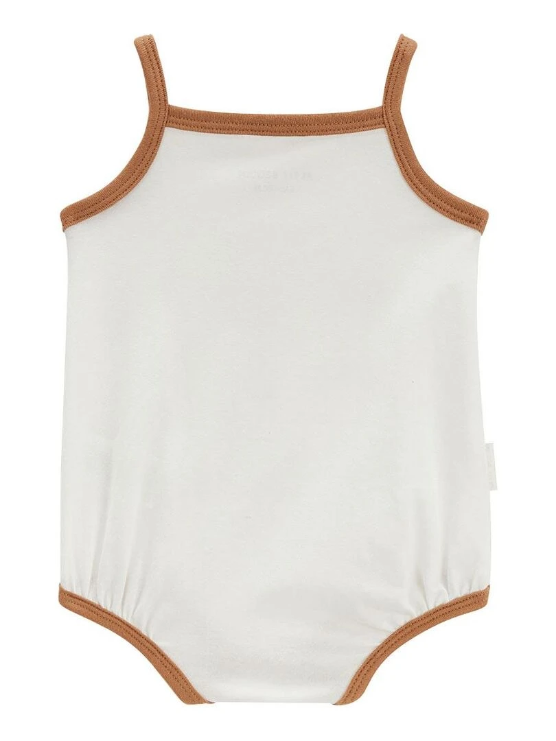 Lot de 2 bodies bébé à bretelles Copa Banana   Ecru