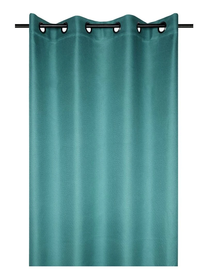 Rideau occultant et isolant doublé de polaire   Bleu canard