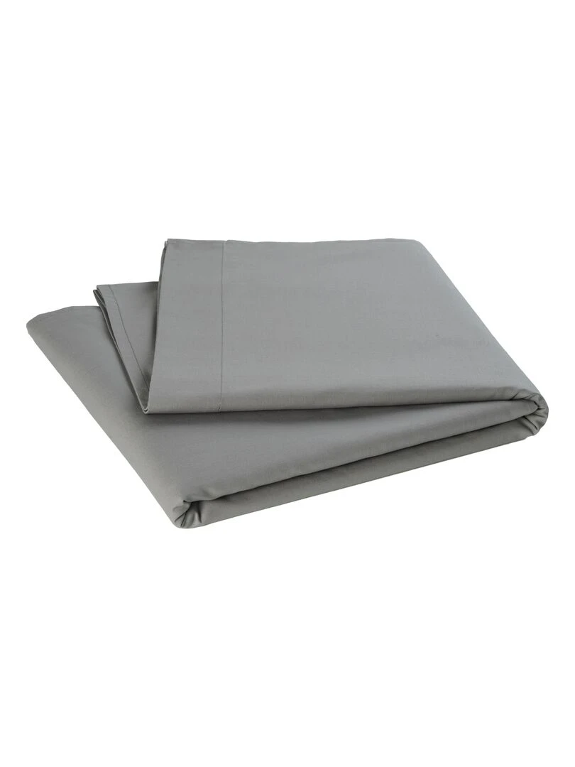Drap plat pour lit bébé 100% coton Bio 'P'tit Basile' Gris foncé