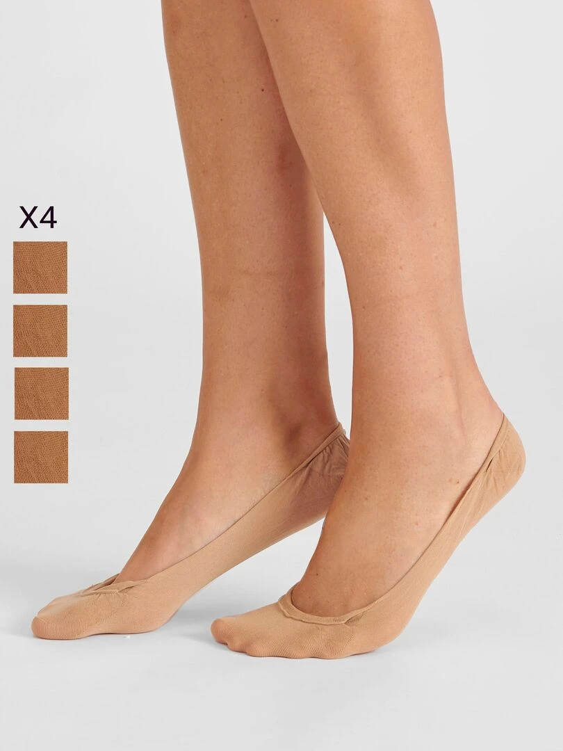 Lot de 4 paires de protège bas Damart Marron
