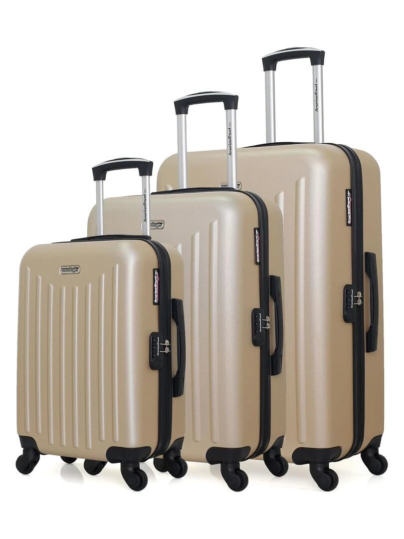 AMERICAN TRAVEL SET DE 3 VALISES RIGIDES BROOKLYN Beige