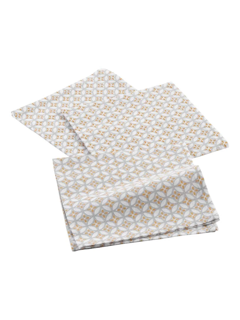 3 Serviettes de table coton Azelia Blanc