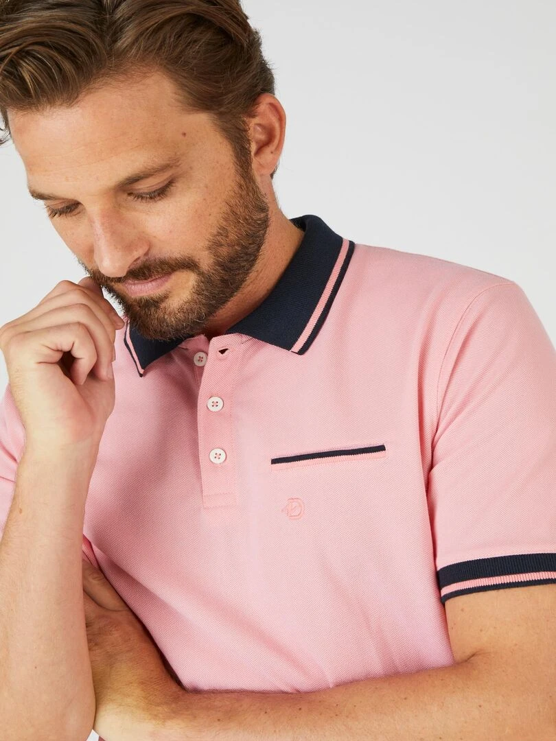 Polo manches courtes Damart Rose