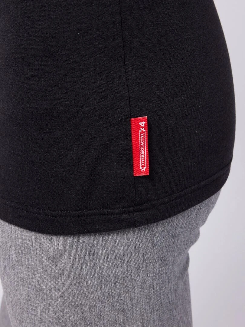 T shirt col zippé Comfort Thermolactyl 4 homme   DamartSport   Noir