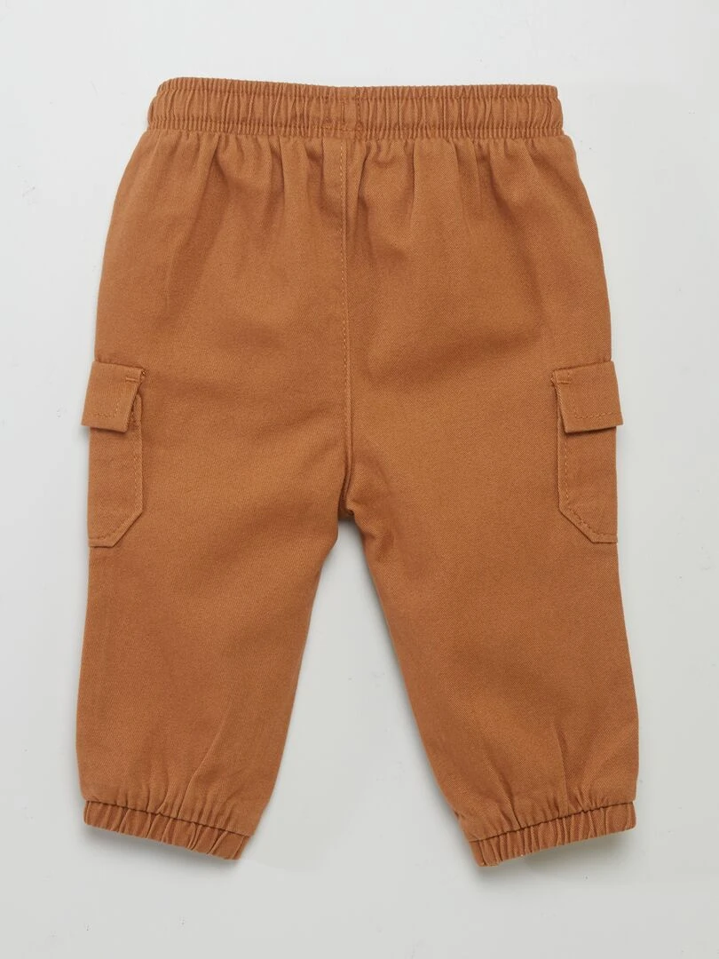Pantalon jogger avec poches à rabat Marron
