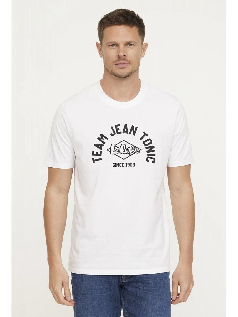 Lee Cooper T shirt manches courtes coton regular AGINO Blanc