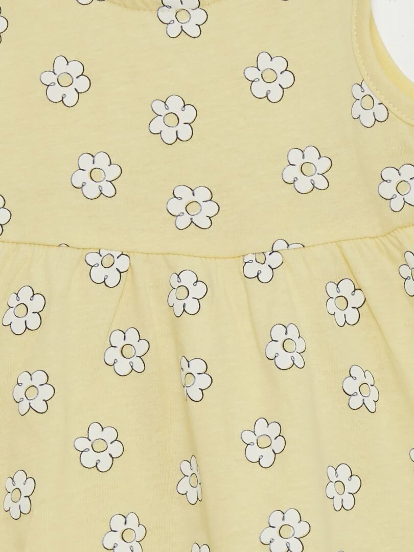 Robe sans manches à motif   JAUNE