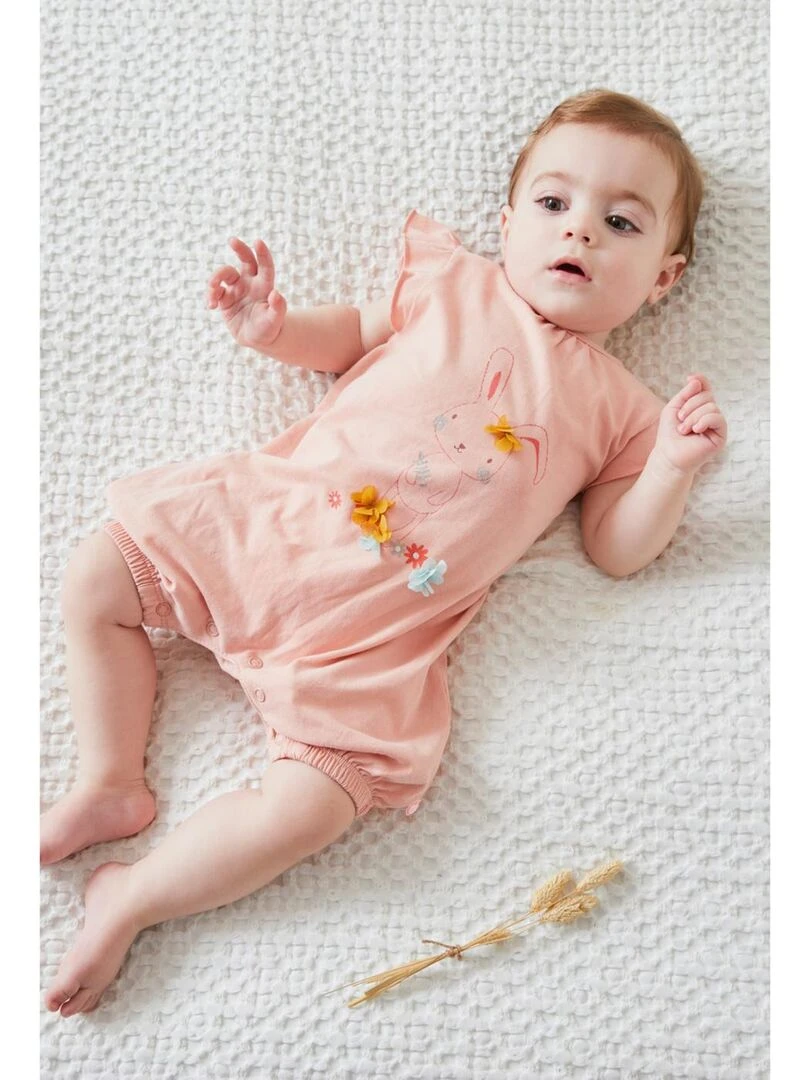 Combishort lapin en jersey    Noukie's   Rose