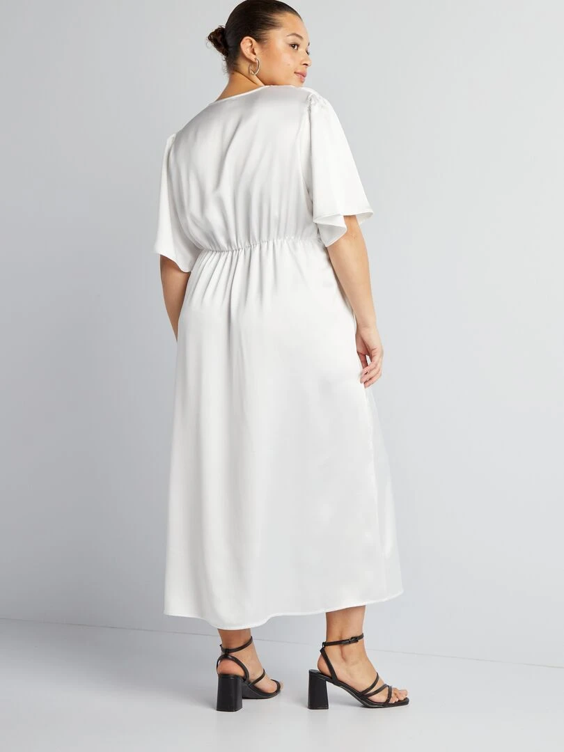 Robe longue satinée   blanc