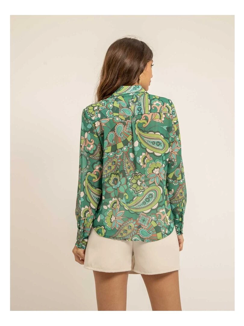 Chemise voile motifs ONICHI Vert