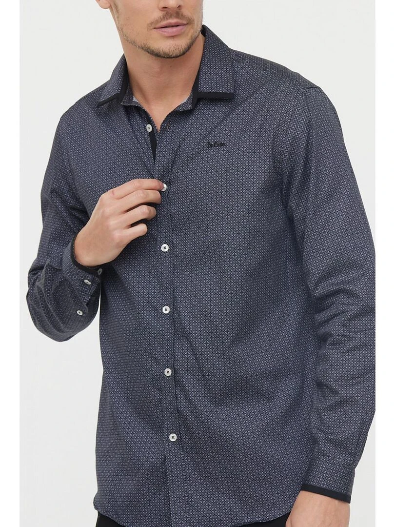 Lee Cooper   Chemise manches longues coton regular DIMIX   gris anthracite