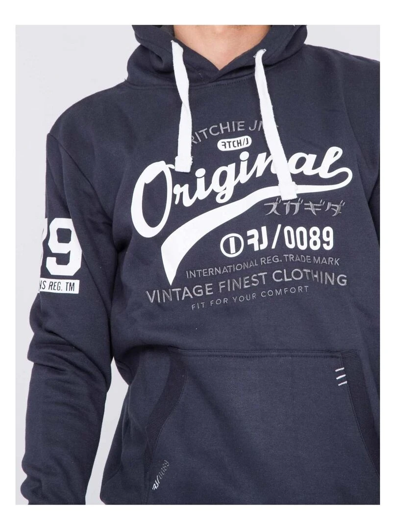 Sweat capuche WARLUZ   Bleu marine