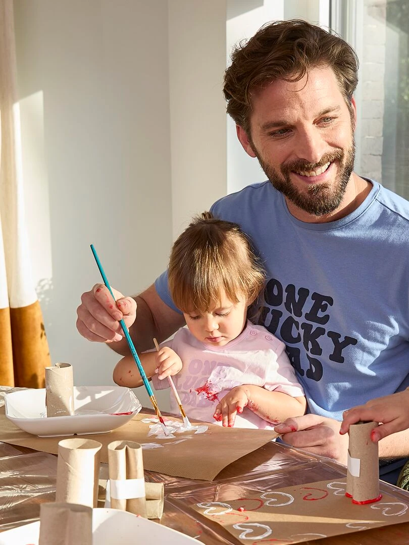 T shirt en coton impirmé Lila