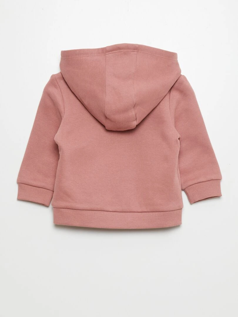 Sweat zippé en molleton Rose