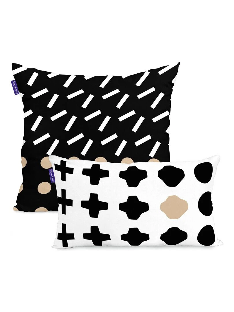 Housse de coussin Blush sand "Happyfriday" Blanc