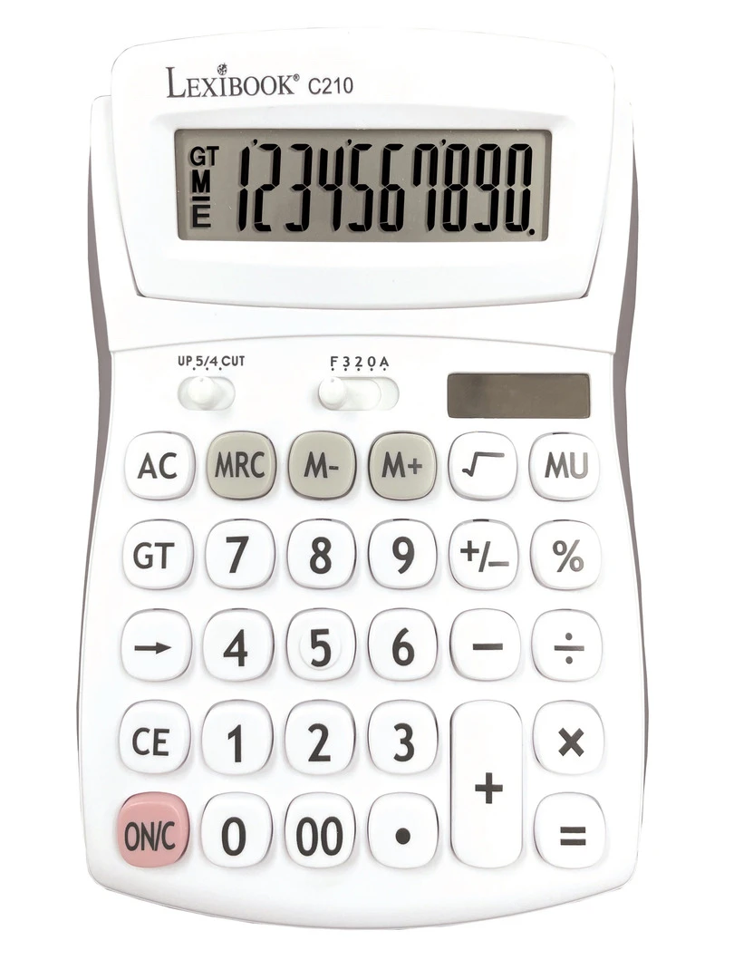 Calculatrice De Bureau 10 Chiffres Avec Écran À Angle Ajustable Et Finition Rubber N/A
