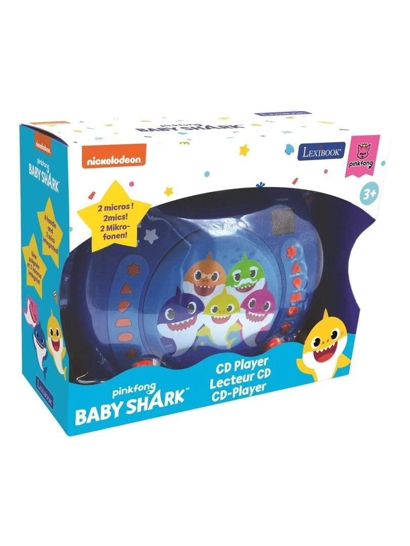Lecteur Cd Portable Avec 2 Microphones Baby Shark   N/A