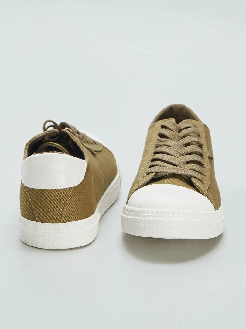 Baskets basses en toile   Kaki