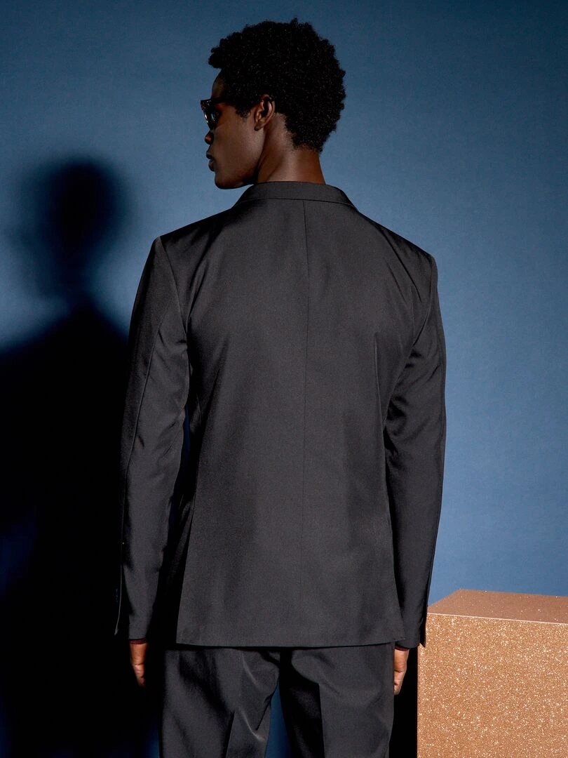 Veste de costume slim en twill   noir