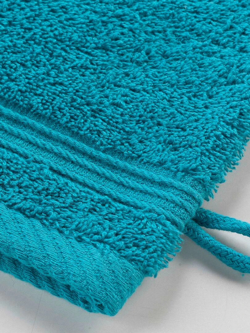Lot de 2 gants de toilette 15 x 21 cm Tendresse bleu paon Bleu pétrole