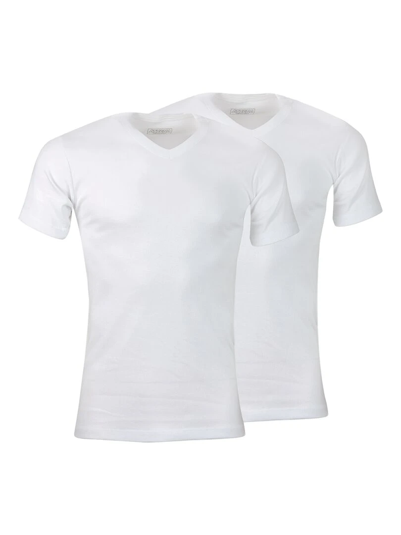 Lot de 2 Tee shirts homme col V Eco Pack Blanc