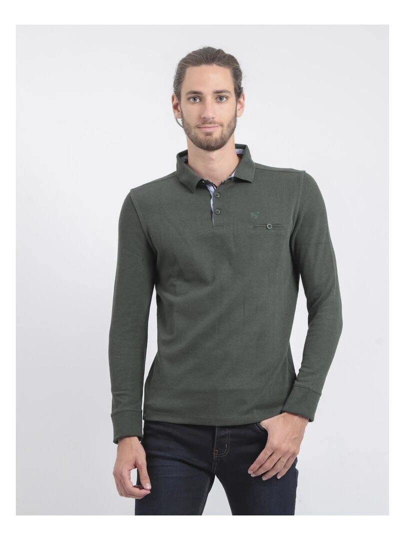 Pull fin col polo WILPARK Vert foncé