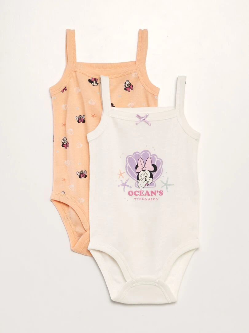 Lot de 2 bodies sans manches 'Disney' 'Minnie' Rose minnie