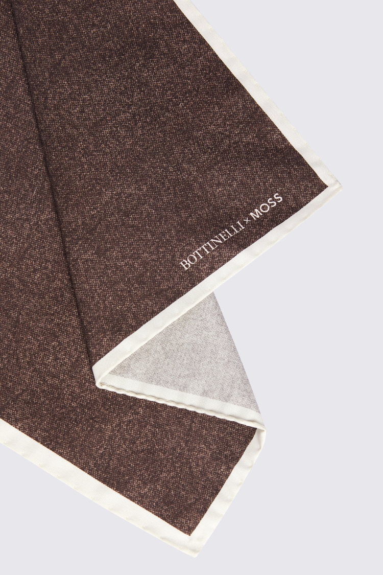 Bottinelli Cappuccino Silk Semi-Plain Pocket Square Buy Online at Moss