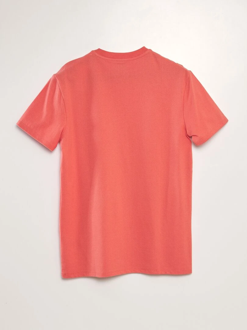 T shirt moucheté à poche poitrine   Rouge