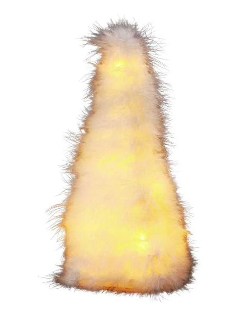 Sapin plumes leds blanc chaud H40 piles Blanc