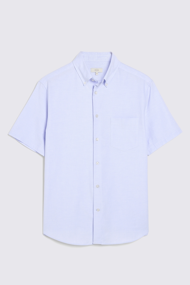 Sky Short Sleeve Washed Oxford Shirt   Buy Online at Moss