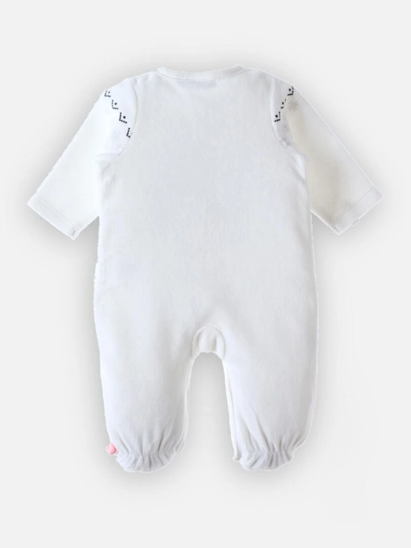 Pyjama 1 pièce Noël en velours    Noukie's   Blanc