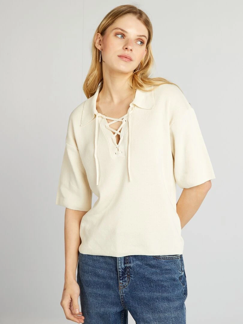 Pull en tricot   Beige