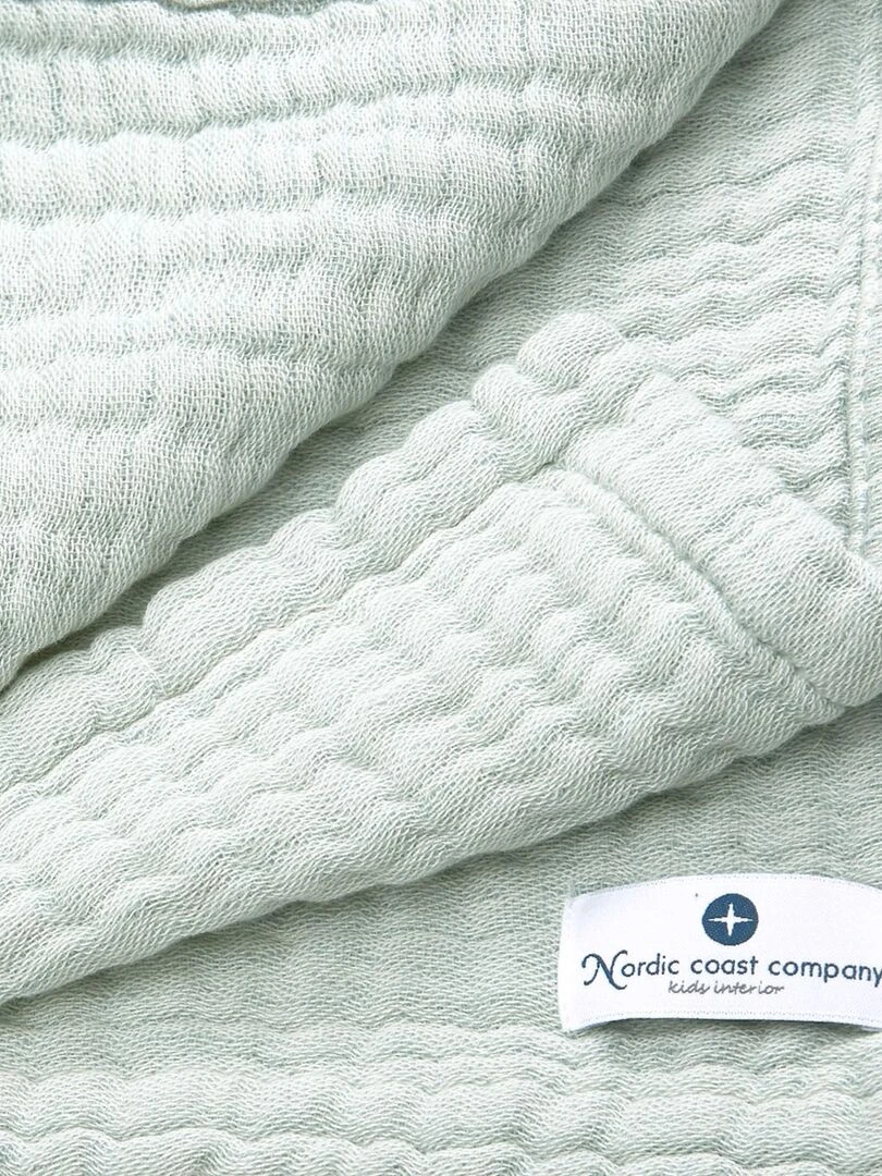 Couverture mousseline bebe en coton 80 x 80 cm   Vert