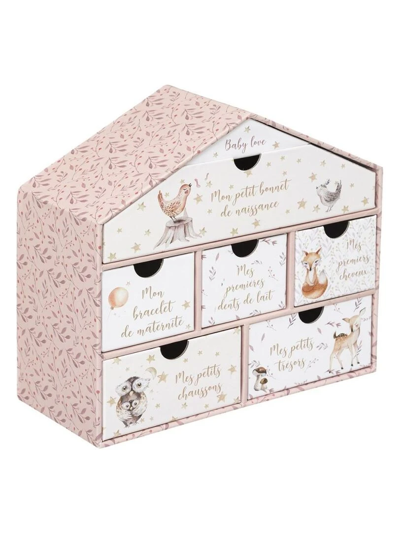 Coffret naissance mini maison rose Rose